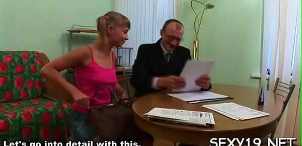  Horny elderly teacher gives juvenile babe a vigorous drilling